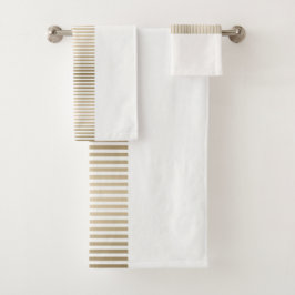 Gold and cream stripe pattern バスタオルセット