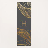 Gold and Gray Modern Pattern Monogram ヨガマット (正面)