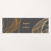 Gold and Gray Modern Pattern Monogram ヨガマット (正面(横))