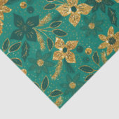 Gold and Green Christmas Poinsettia Flowers 薄葉紙 (詳細)