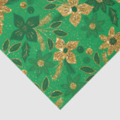 Gold and Green Christmas Poinsettia Flowers 薄葉紙 (詳細)