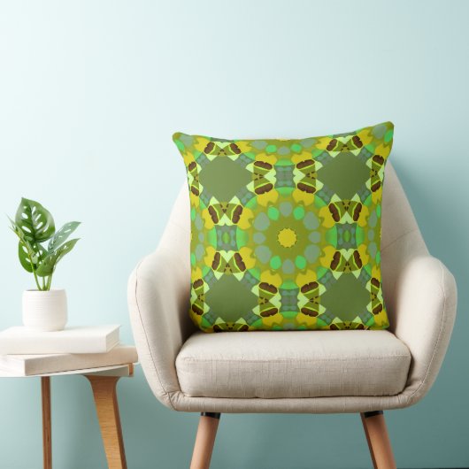 Gold and Green Throw Pillow クッション (椅子)