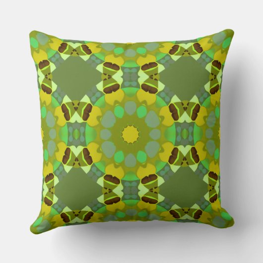 Gold and Green Throw Pillow クッション (裏面)