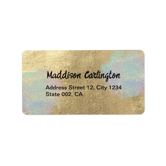 Gold And iridescent Glitter Texture ラベル (正面)