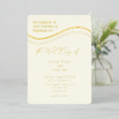 Gold and Ivory Minimalist Wedding Invitation 箔招待状 (立ち正面)