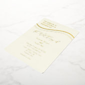 Gold and Ivory Minimalist Wedding Invitation 箔招待状 (回転した状態)