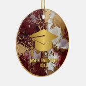 Gold and Maroon Custom Graduation Ornament セラミックオーナメント (右)