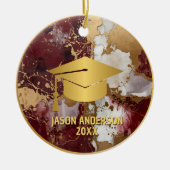 Gold and Maroon Custom Graduation Ornament セラミックオーナメント (正面)