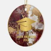 Gold and Maroon Custom Graduation Ornament セラミックオーナメント (左)