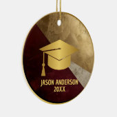 Gold and Maroon Custom Graduation Ornament セラミックオーナメント (右)