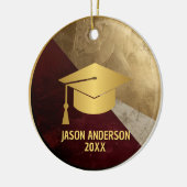 Gold and Maroon Custom Graduation Ornament セラミックオーナメント (左)