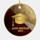 Gold and Maroon Custom Graduation Ornament セラミックオーナメント (裏面)