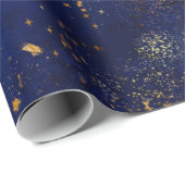 Gold and Navy Stars ラッピングペーパー (ロールコーナー)