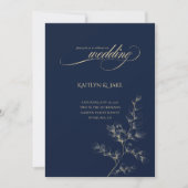 Gold and Navy Wedding Invitation 招待状 (正面)
