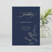 Gold and Navy Wedding Invitation 招待状 (スタンド正面)
