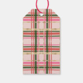 Gold and pink Christmas plaid ギフトタグ (裏面)