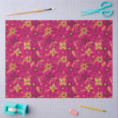 Gold and Pink Christmas Poinsettia Flowers 薄葉紙 (クラフト)