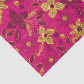 Gold and Pink Christmas Poinsettia Flowers 薄葉紙 (詳細)