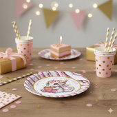 Gold and Pink Dragon Girl's Birthday  ペーパープレート