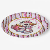 Gold and Pink Dragon Girl's Birthday  ペーパープレート (アングル)