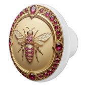 Gold and Ruby Studded Honey Bee セラミックノブ (右)