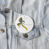 Gold and Silver Awareness Ribbon Butterfly Button 缶バッジ (インサイチュ)