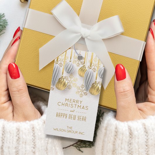 Gold and Silver Christmas Ornaments ギフトタグ