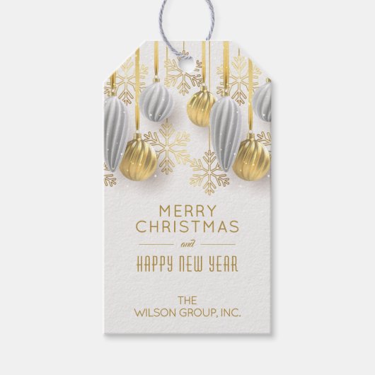 Gold and Silver Christmas Ornaments ギフトタグ (正面)