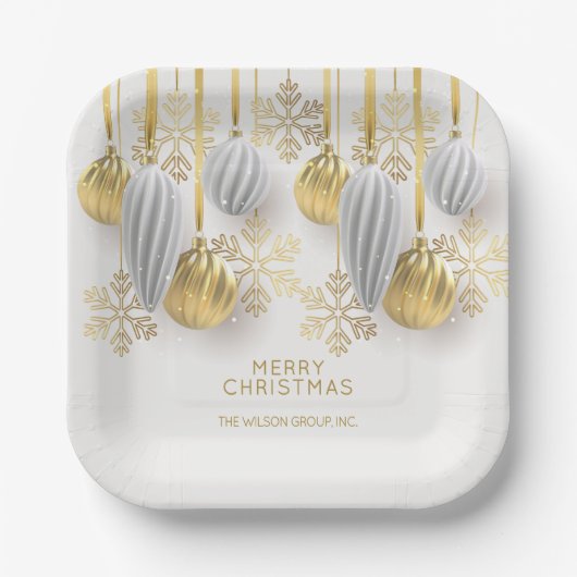 Gold and Silver Christmas Ornaments  ペーパープレート (正面)