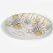 Gold and Silver Christmas Ornaments ペーパープレート (アングル)