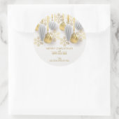 Gold and Silver Christmas Ornaments  ラウンドシール (バッグ)