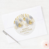 Gold and Silver Christmas Ornaments  ラウンドシール (封筒)