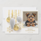 Gold and Silver Christmas Ornaments Photo シーズンカード (正面)