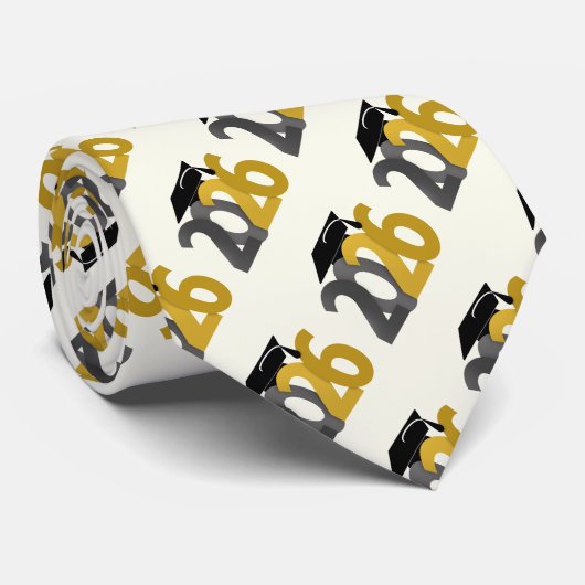 Gold and Silver Class of 2026 Graduation ネクタイ (ロール)