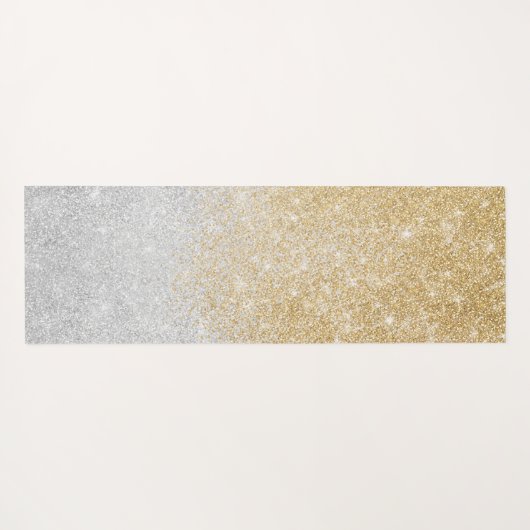 Gold and Silver Glitter Ombre Luxury Design  ヨガマット (裏面(横))