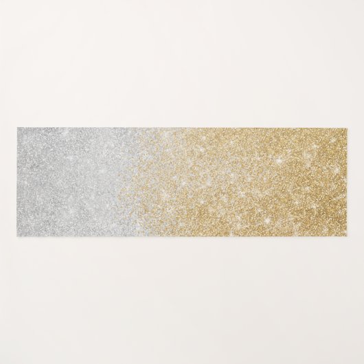 Gold and Silver Glitter Ombre Luxury Design  ヨガマット (正面(横))