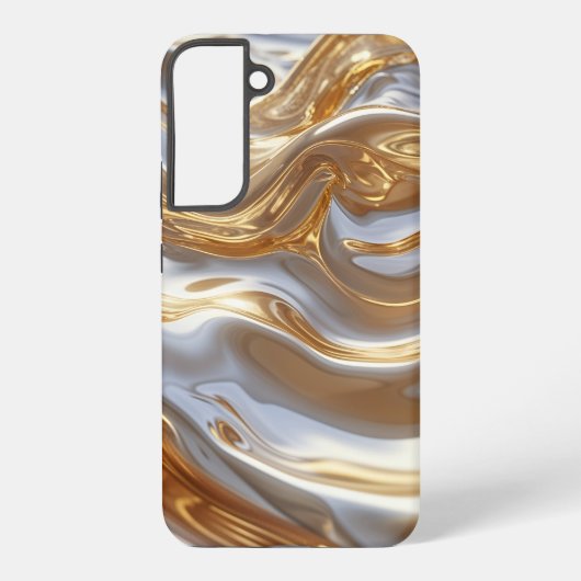 Gold and Silver Liquid Metal – Luxury Abstract Samsung Galaxyケース (裏面)