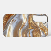 Gold and Silver Liquid Metal – Luxury Abstract Samsung Galaxyケース (裏面横)