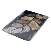 Gold and Silver Metallic Leaves Elegant Botanical  バスマット (アングル)