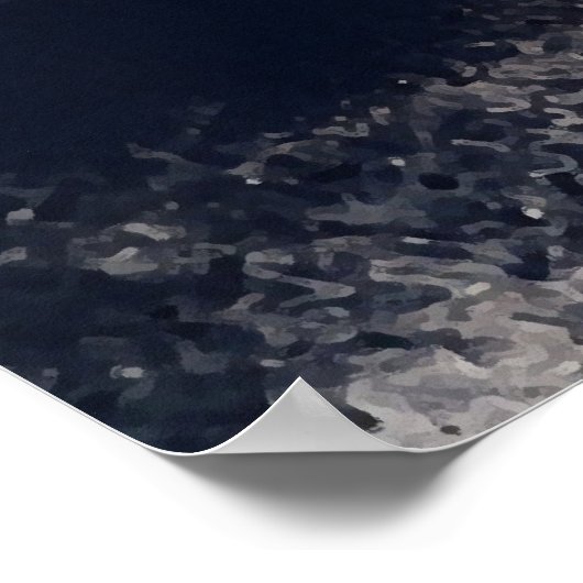 Gold and Silver Metallic Leaves Elegant Botanical  ポスター (角)