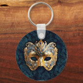 Gold and Silver Ornate Masquerade Mask キーホルダー (正面)