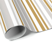 Gold and silver tone stripe holiday wrapping paper ラッピングペーパー (ロールコーナー)