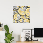 Gold and Silver Yin and Yang ポスター (ホームオフィス)