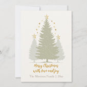 Gold and Soft Christmas Trees and Stars Photo シーズンカード (正面)