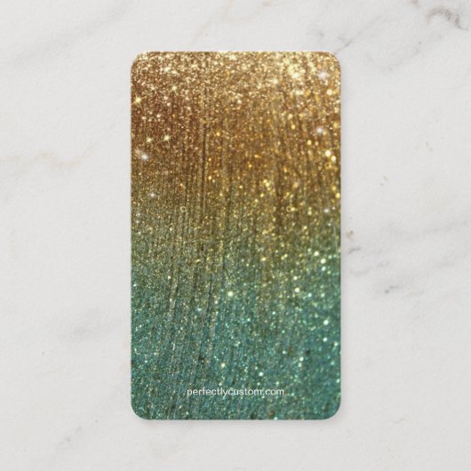 Gold and Teal Glitter Gradient Earring Display 名刺 (正面)