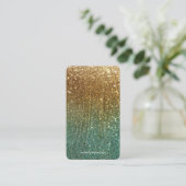 Gold and Teal Glitter Gradient Earring Display  名刺 (スタンド正面)