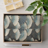 Gold and Teal Japanese-inspire Fan Patterned 薄葉紙 (ギフト)