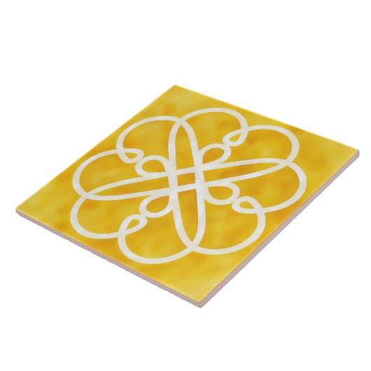 Gold and White Celtic Design Decorative Tile タイル (側面)
