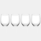 Gold and White Christmas Balls Custom Text ステムなしワイングラス (裏面)