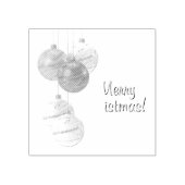 Gold and White Christmas Balls Custom Text ラバースタンプ (インプリント)